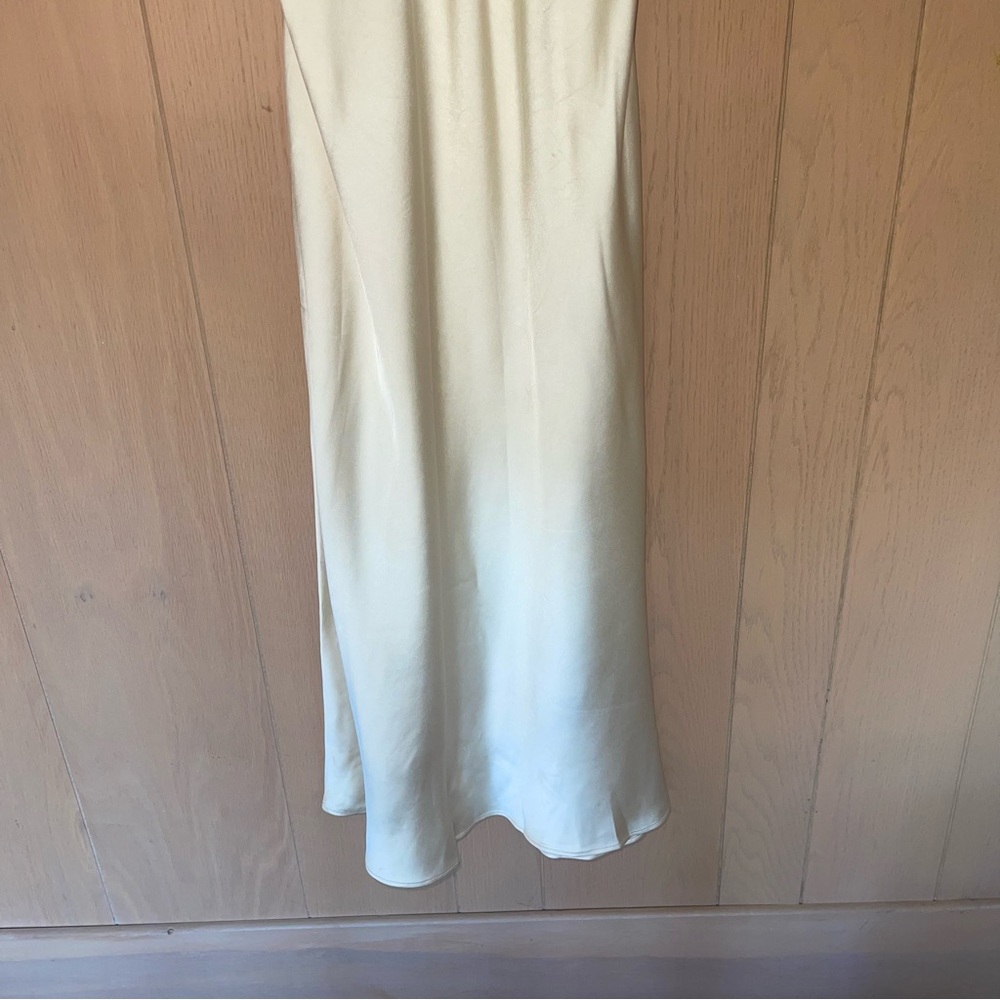 NWT Zara Ivory Satin Maxi Slip Dress Strappy Sexy Cocktail Event Classy Size M - Picture 5 of 15